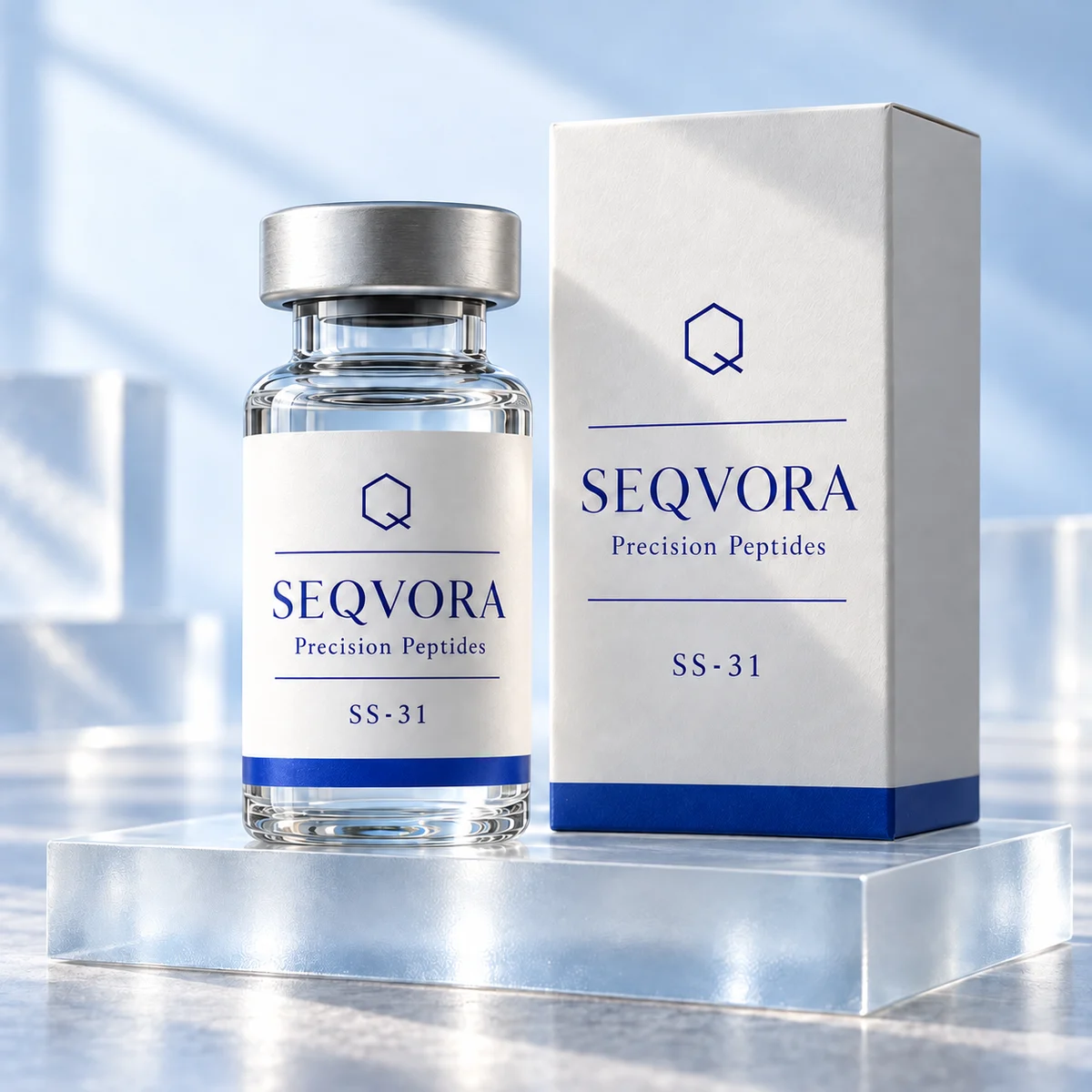 SS·31 — SEQVORA packaging concept in white and blue