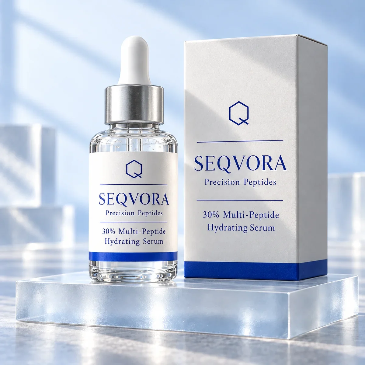SEQVORA packaging concept: 30% Multi-Peptide Hydrating Serum