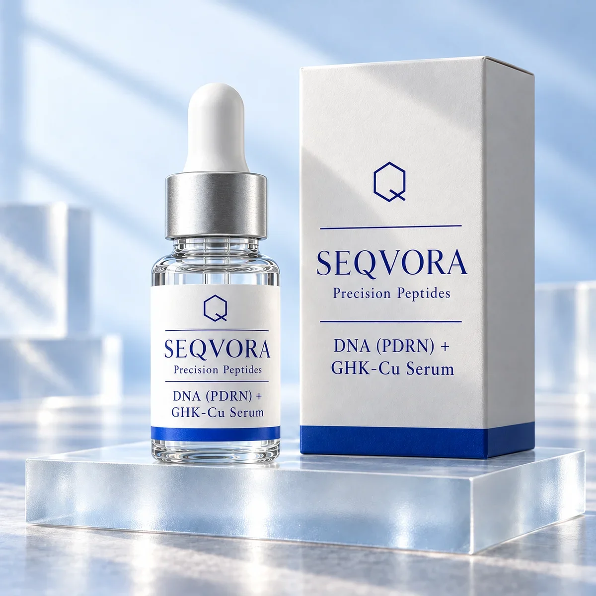 SEQVORA packaging concept: DNA (PDRN) + GHK-Cu Serum