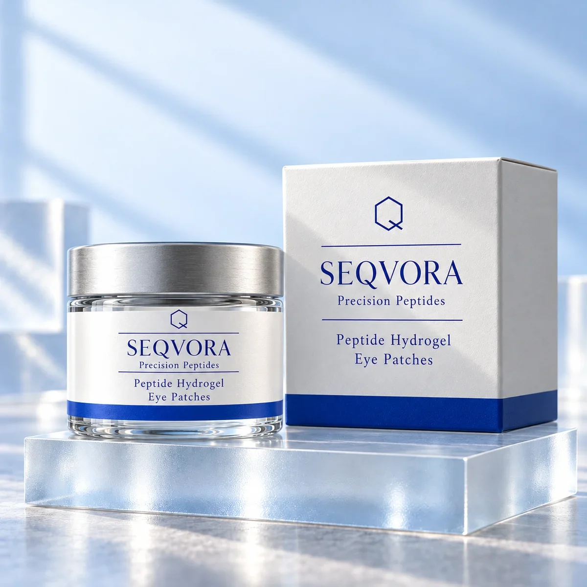 SEQVORA packaging concept: Peptide Hydrogel Eye Patches