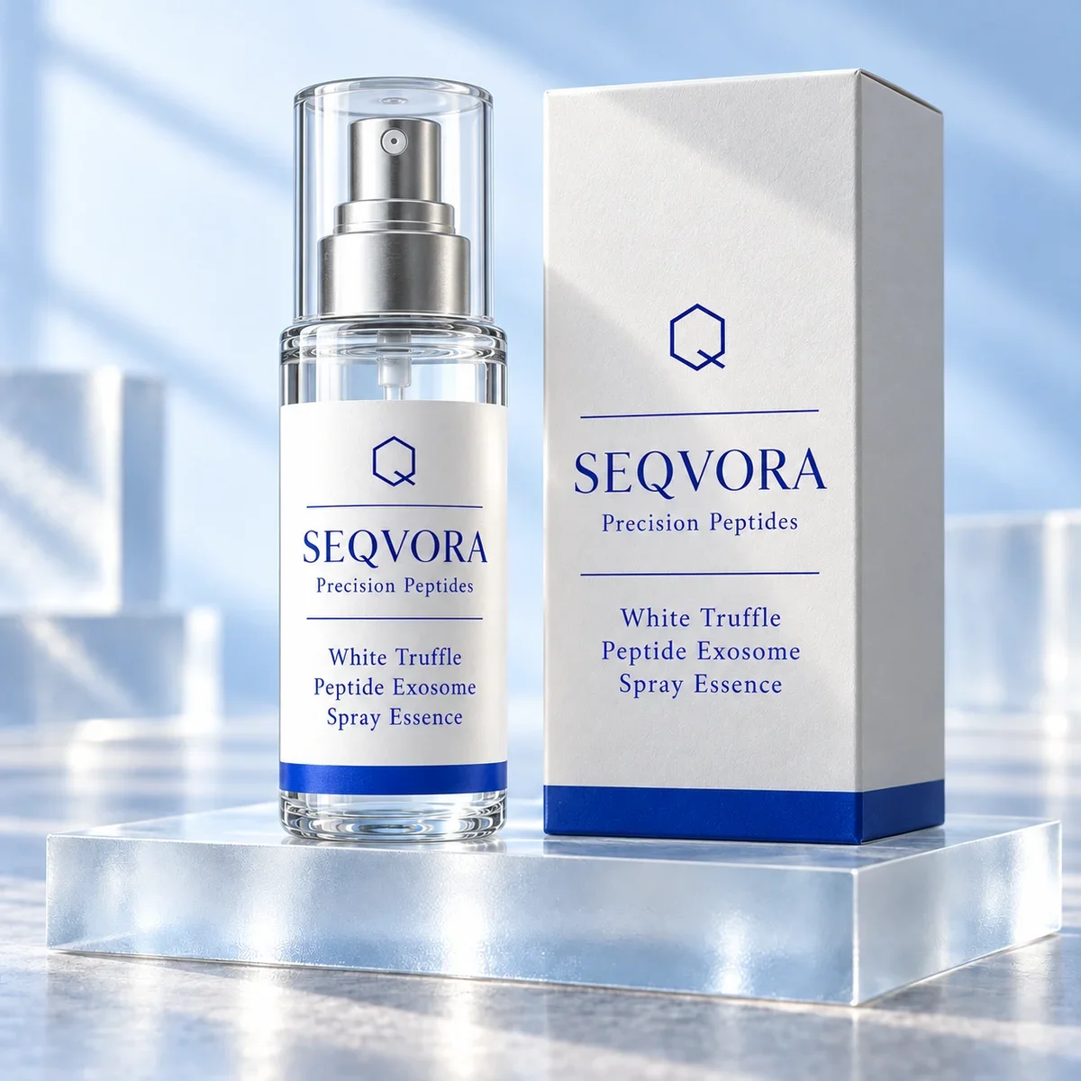 SEQVORA packaging concept: White Truffle Peptide Exosome Spray Essence